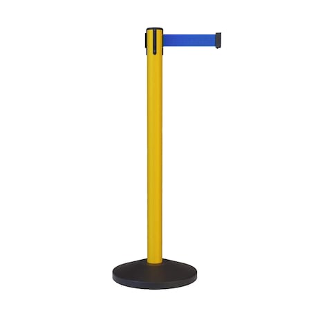 Montour Line Stanchion Belt Barrier Yellow Post 13ft.Blue Belt ES400-YW-BL-130